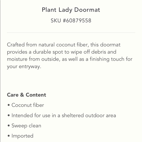 💫NWT!🏷Anthropologie “Plant Lady” Doormat ❌ SOLD❌ - Picture 2 of 2